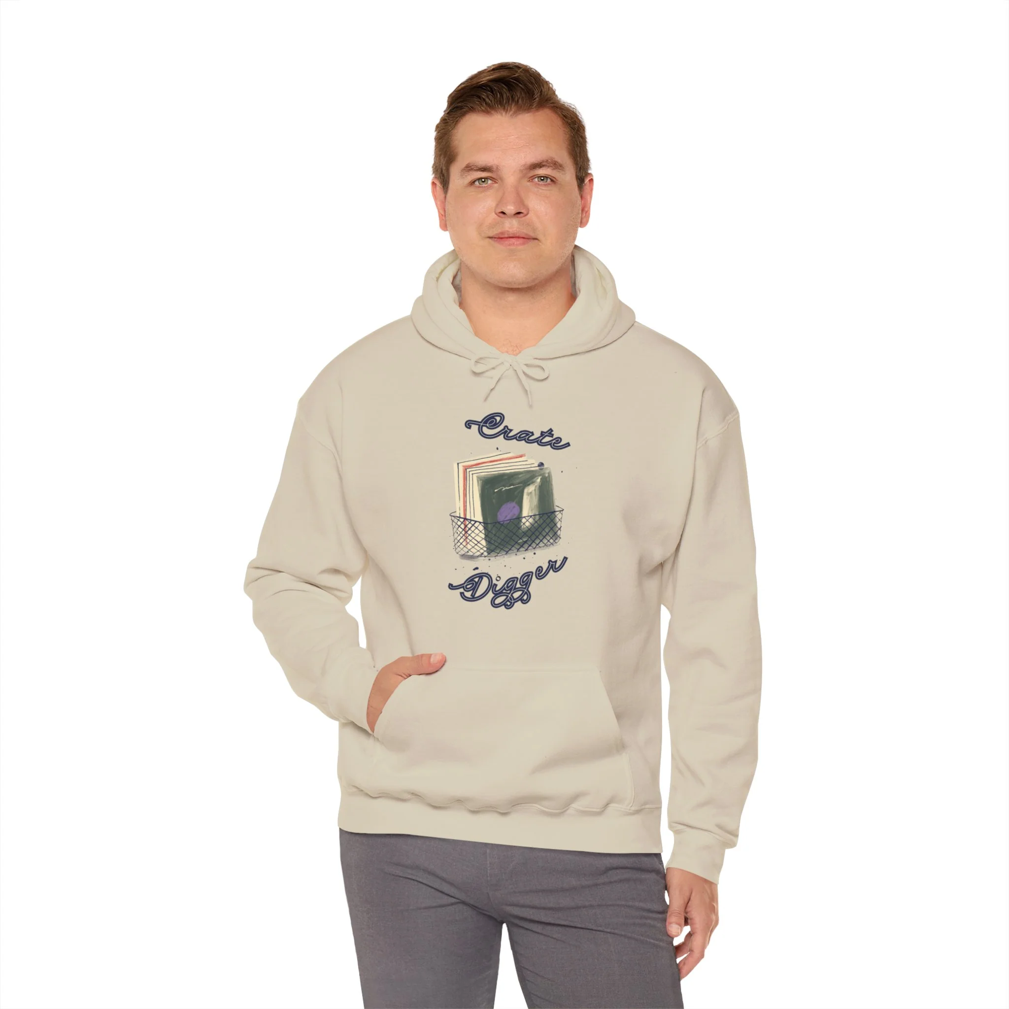 'Crate Digger' Men's Hoodie - Image 7