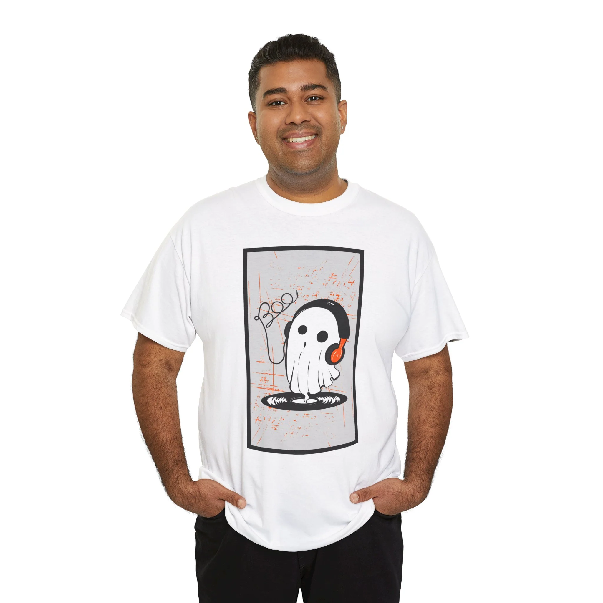 'Vinyl Ghost' Men's T-Shirt - Image 46