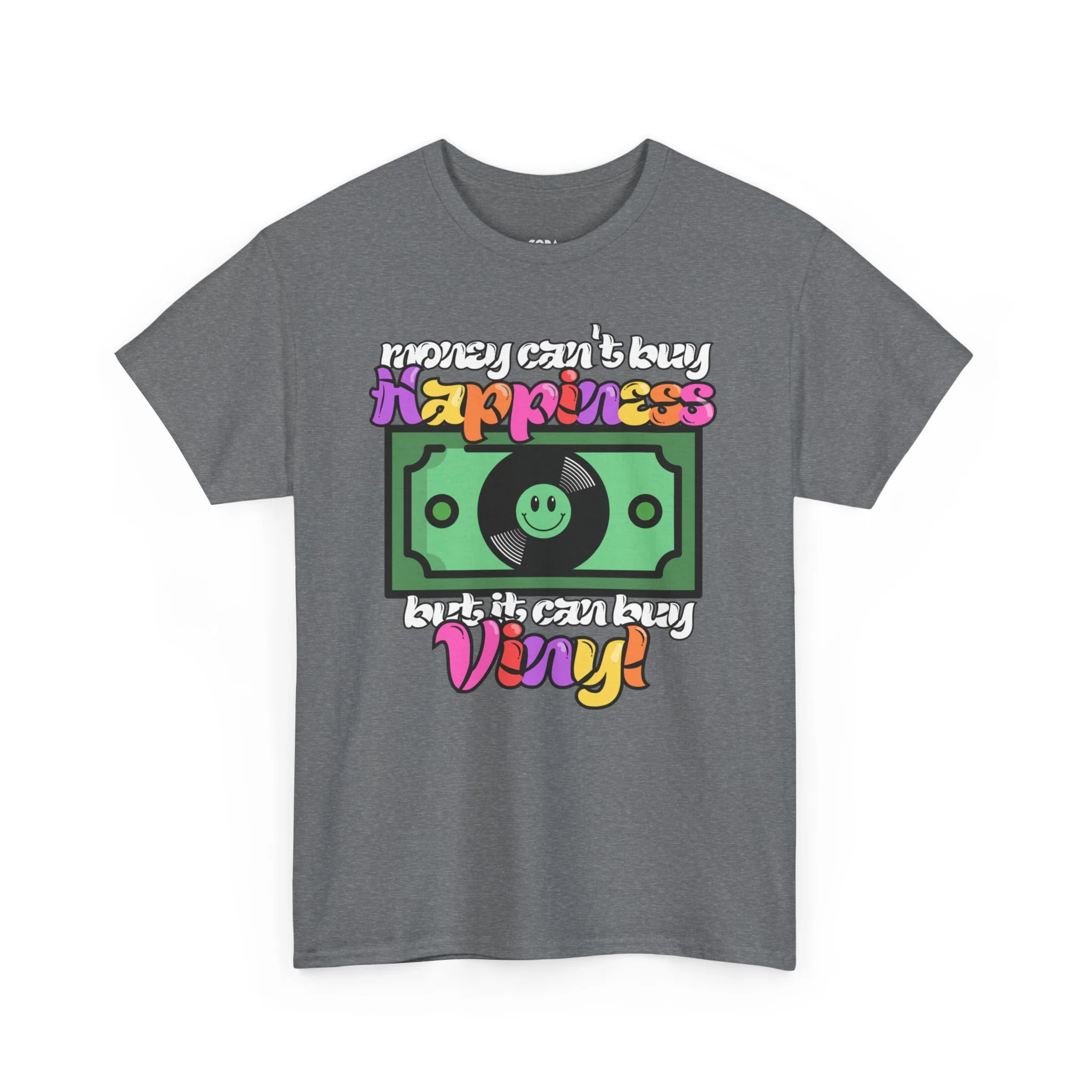 'Money can't buy happiness' Men's Vinyl T-Shirt - Image 28