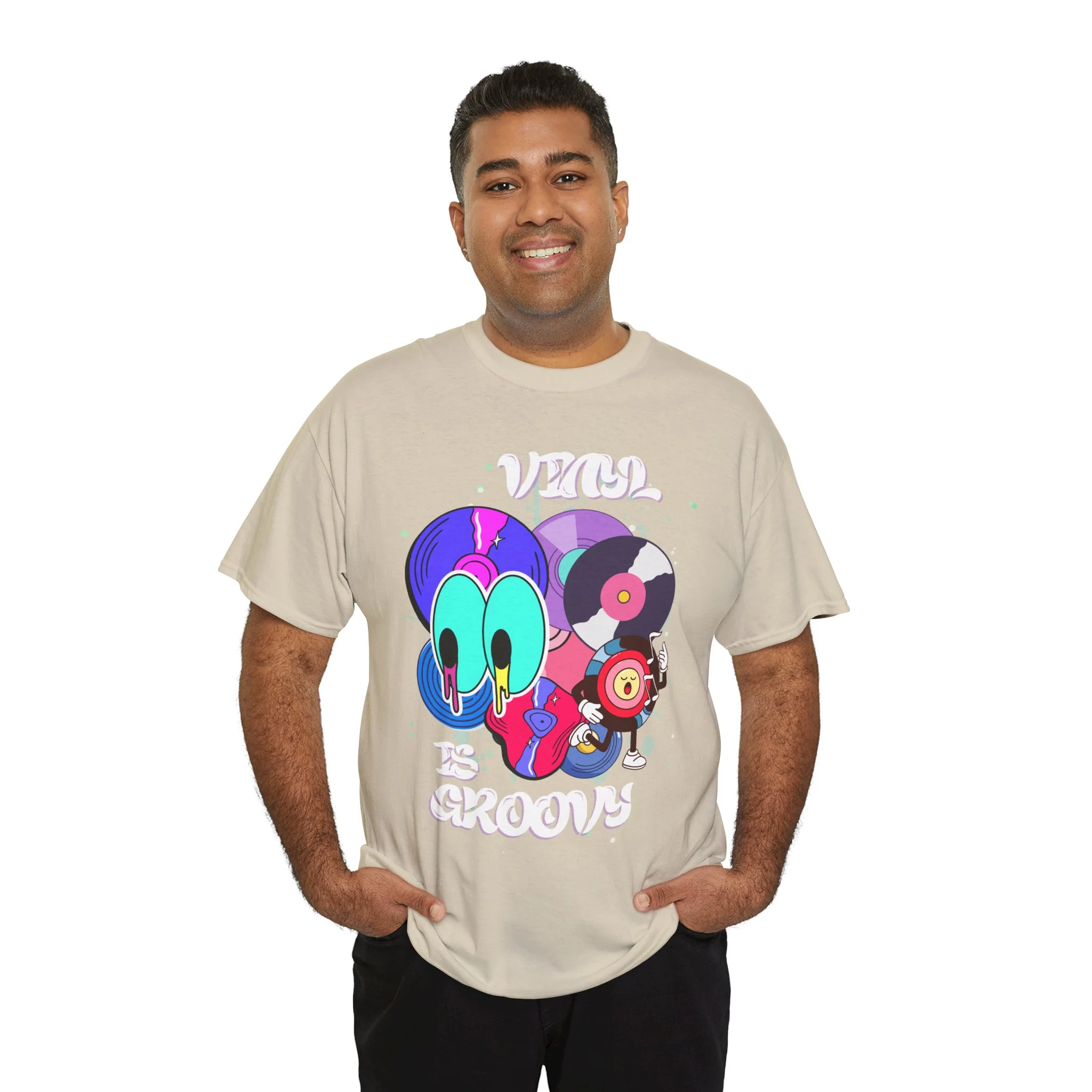'Vinyl Is Groovy' Men's T-Shirt - Image 33