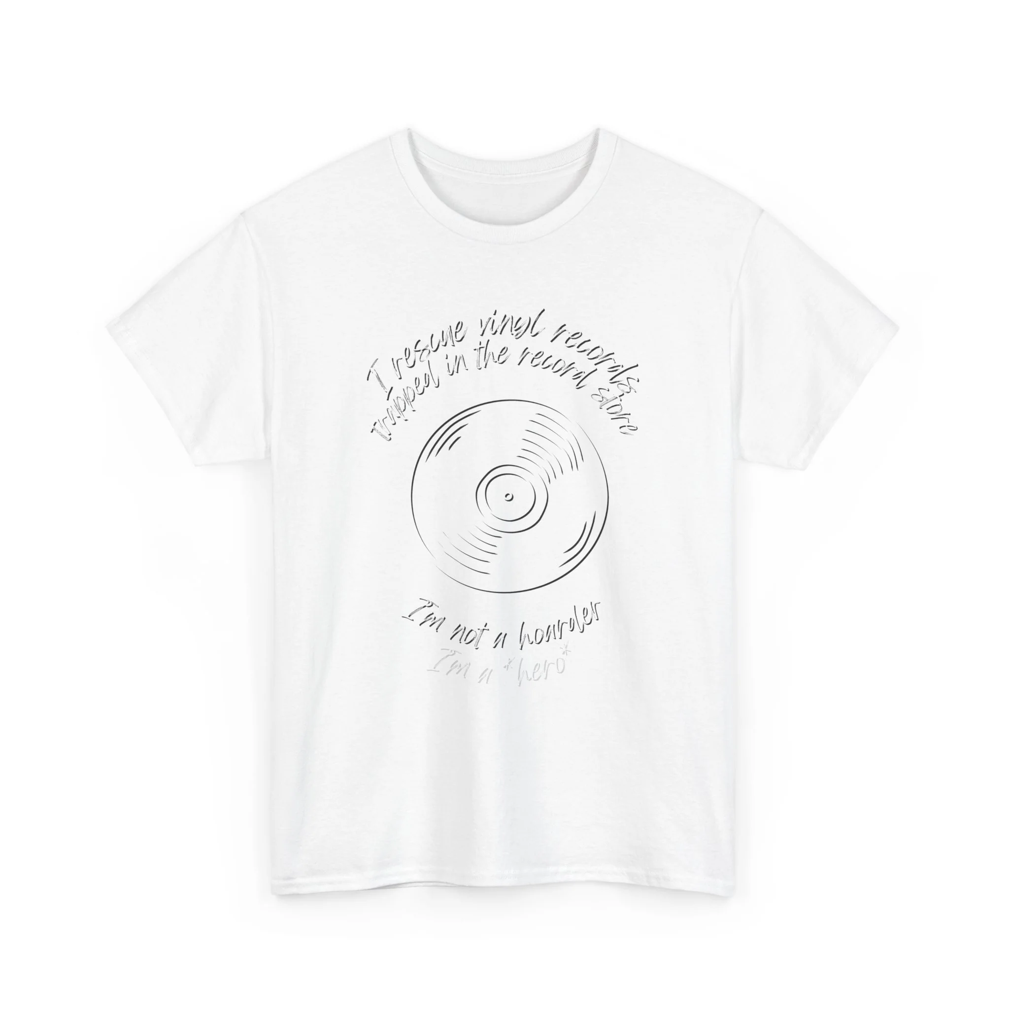 Vinyl Record Graphic Tee — “I’m Not a Hoarder” Retro Music Shirt - Image 4